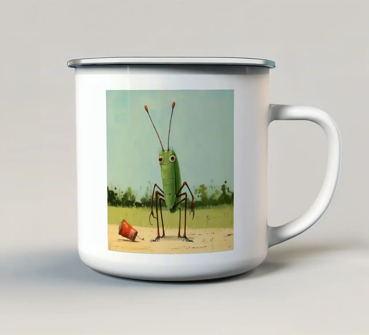 Cavalletta minima 1 tazza in smalto da Minimal Animal Art