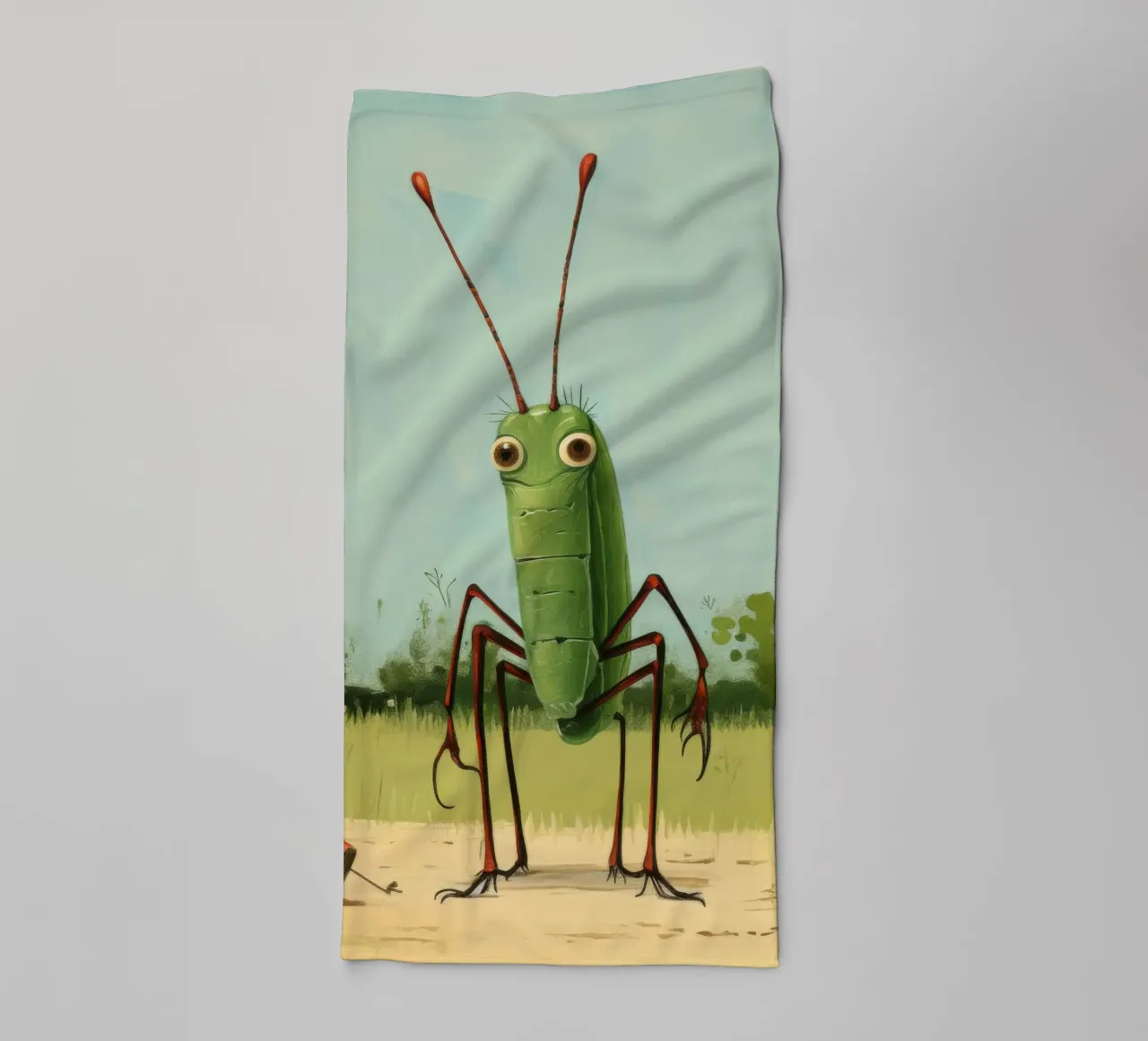 Minimal Grasshopper 1 towel by Minimal Animal Art