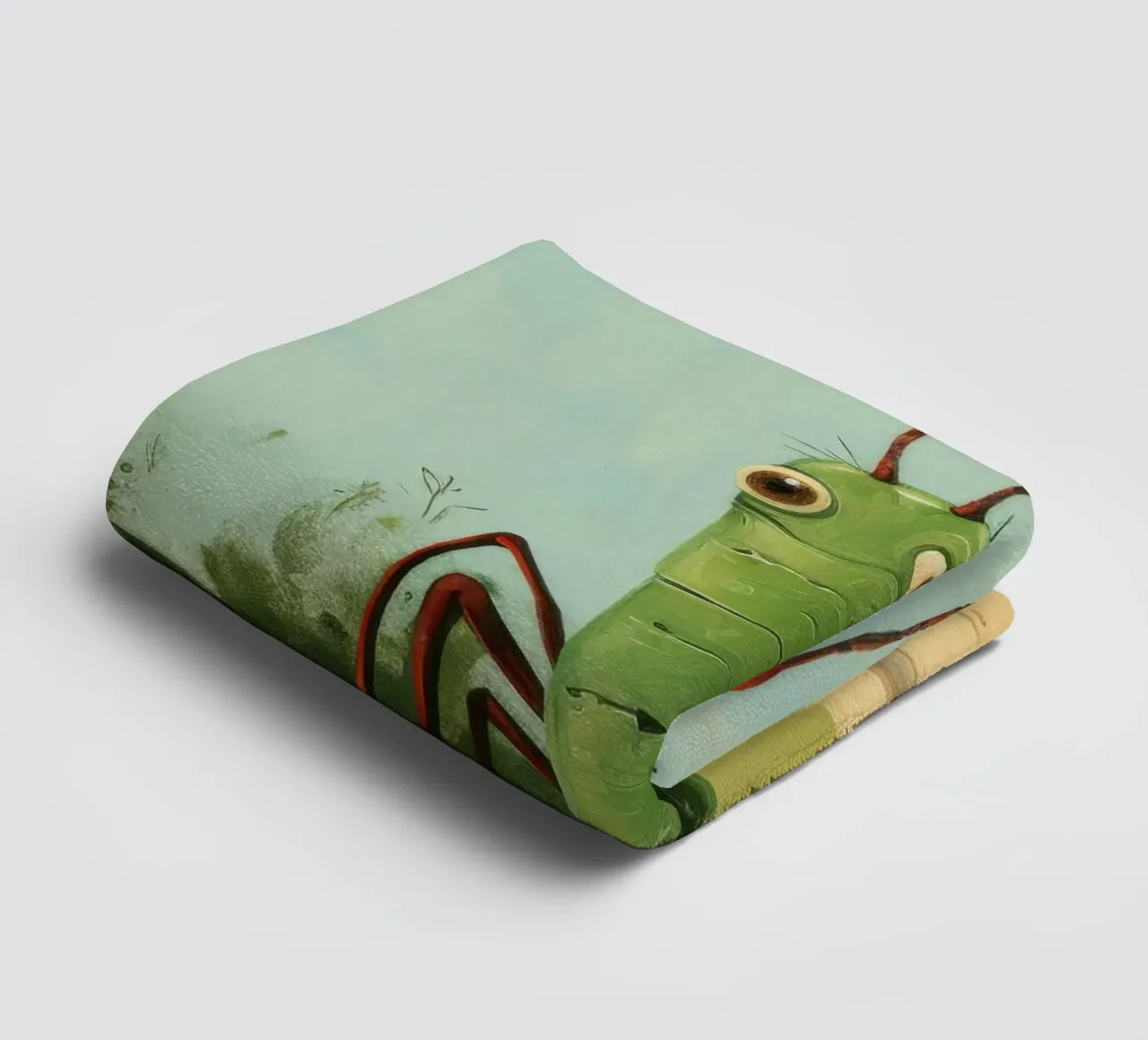 Minimal Grasshopper 1 towel by Minimal Animal Art