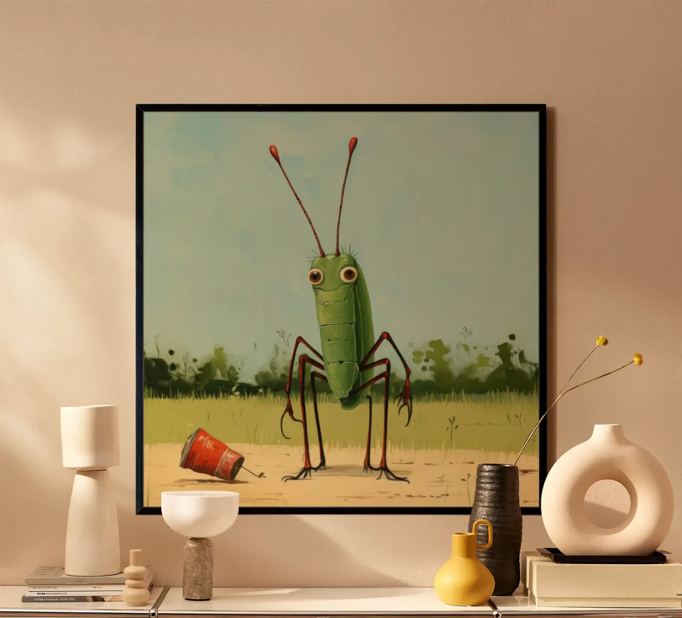 Minimal Grasshopper poster da Minimal Animal Art