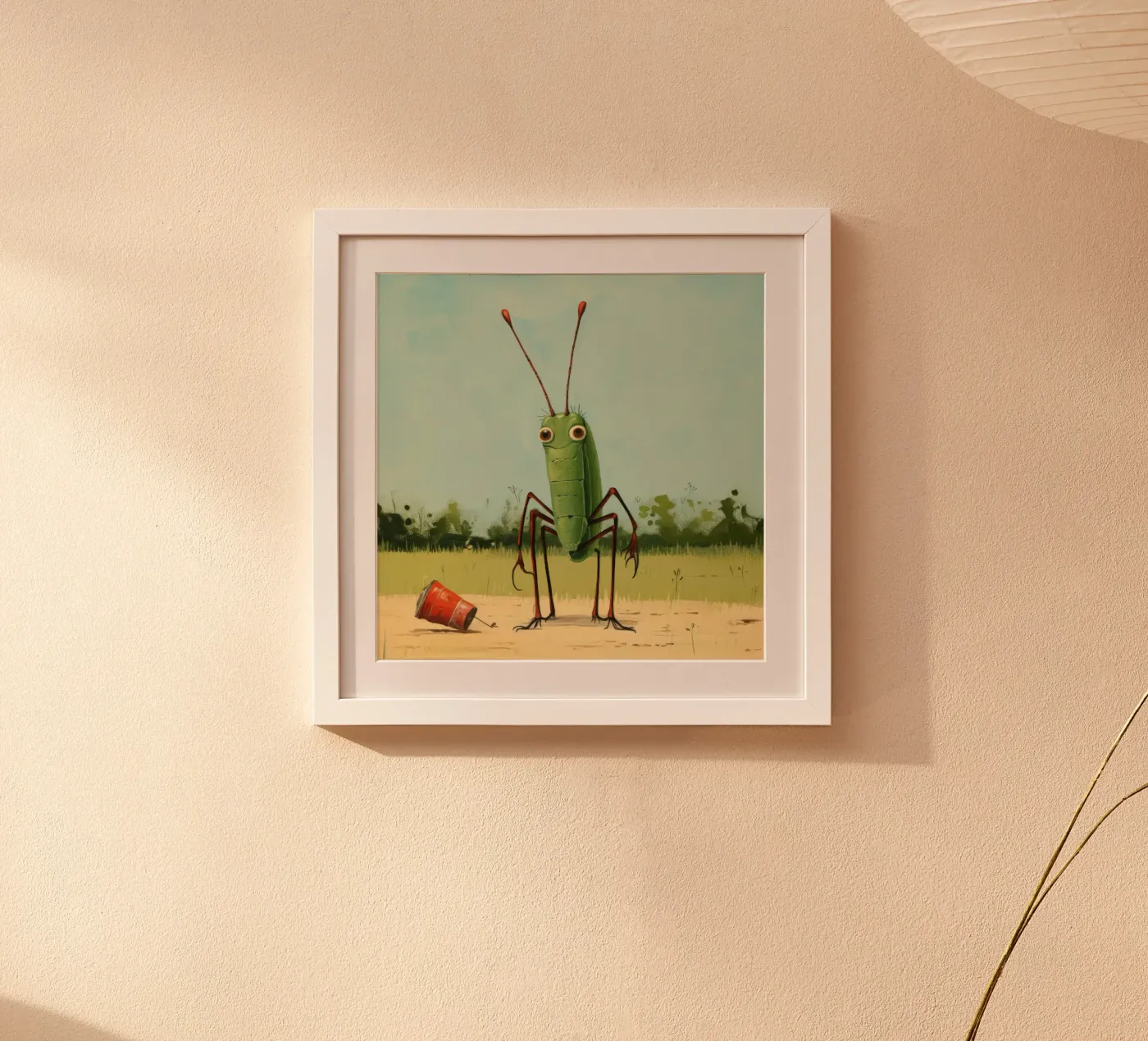 Minimal Grasshopper poster da Minimal Animal Art