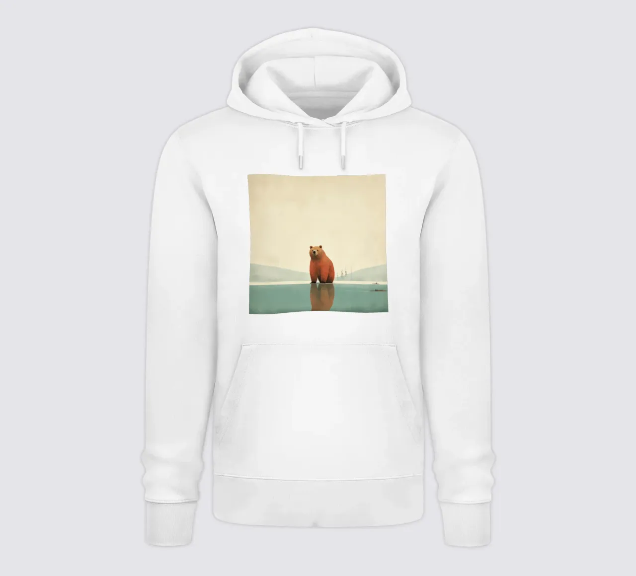 Orso Grizzly minimo 2 felpa con cappuccio da Minimal Animal Art