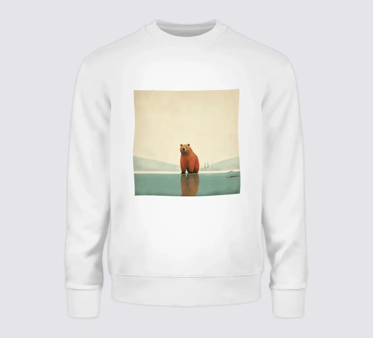 Orso Grizzly minimo 2 felpa da Minimal Animal Art