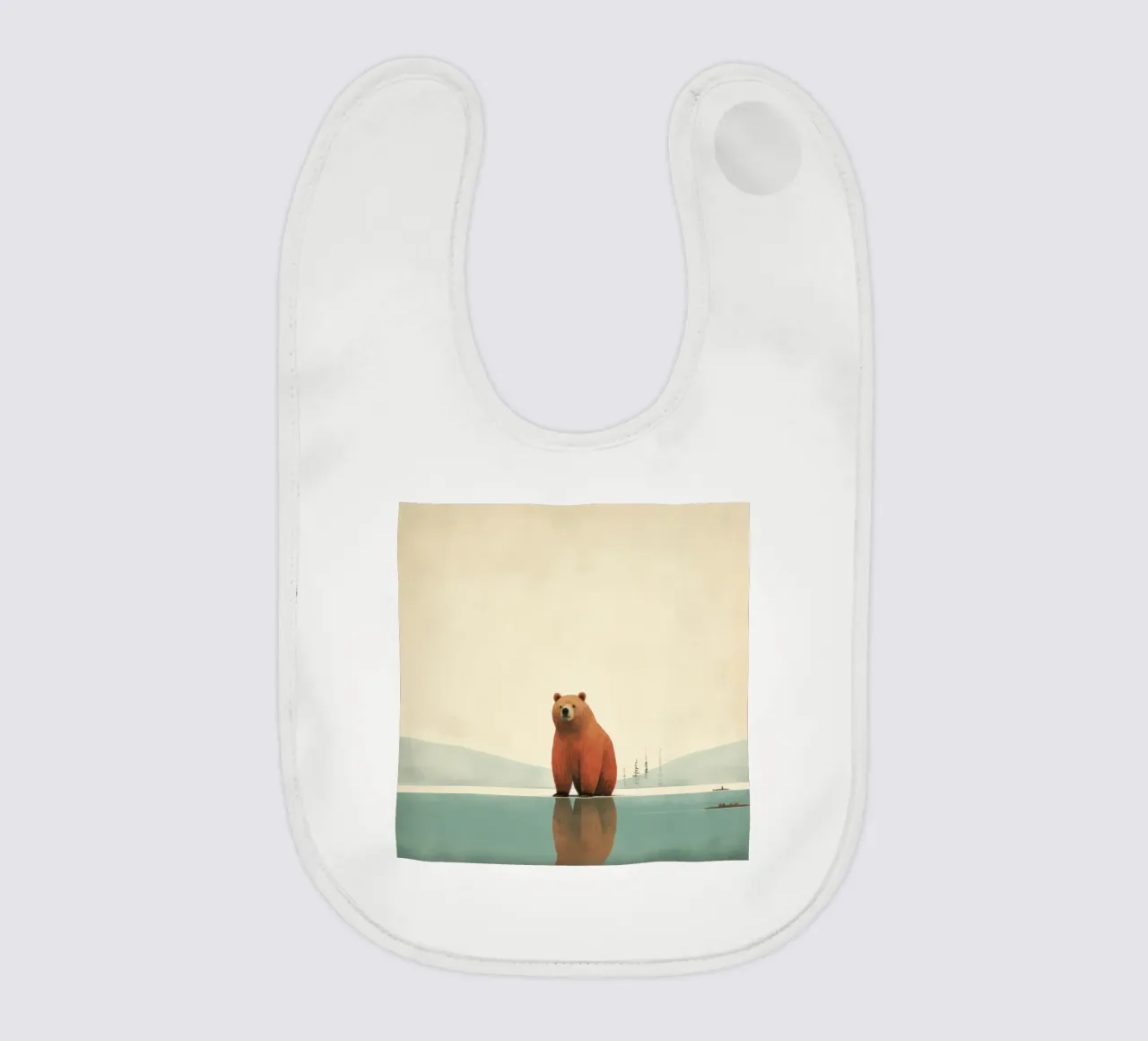 Orso Grizzly minimo 2 bavaglino da Minimal Animal Art