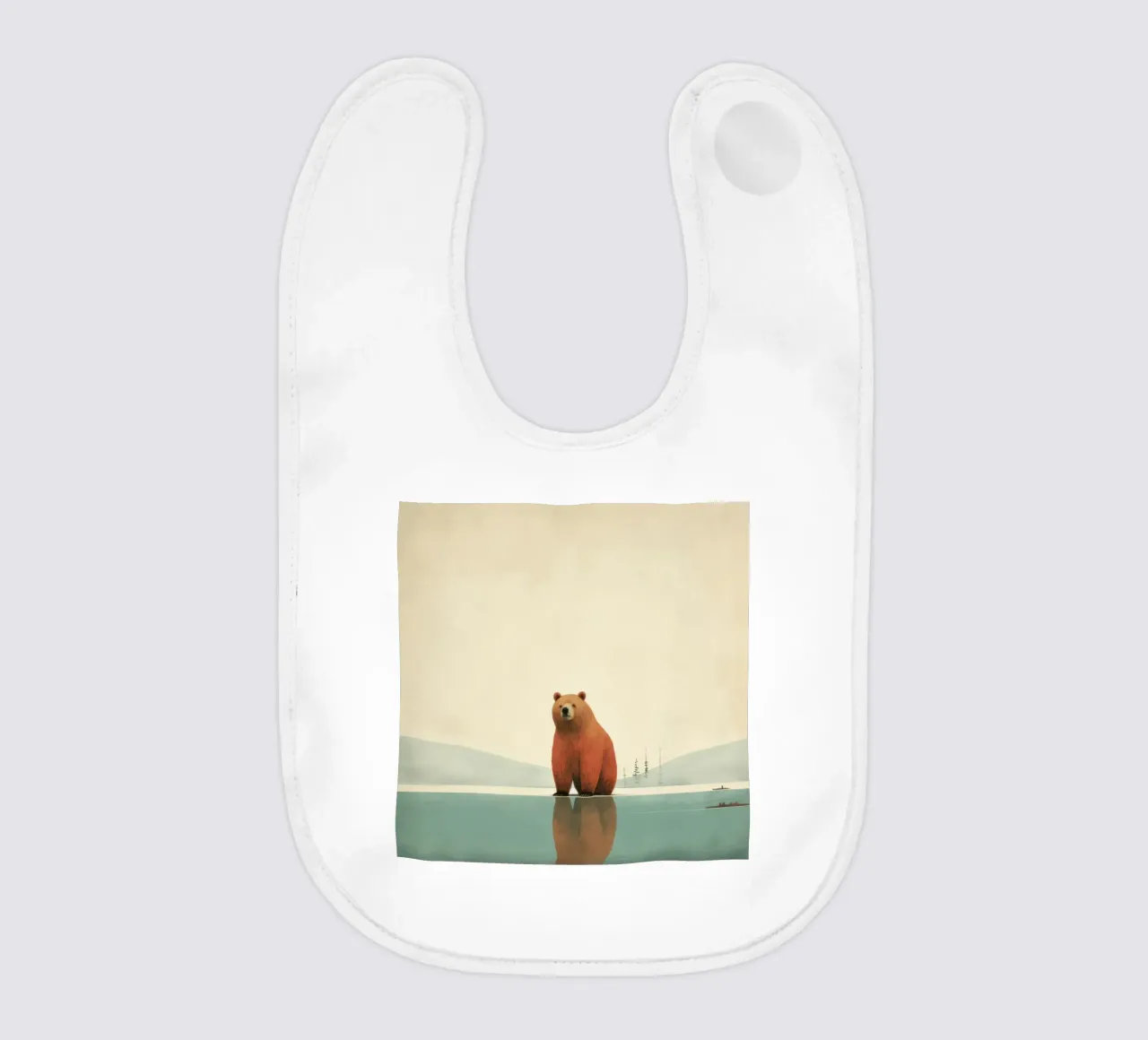 Orso Grizzly minimo 2 bavaglino da Minimal Animal Art