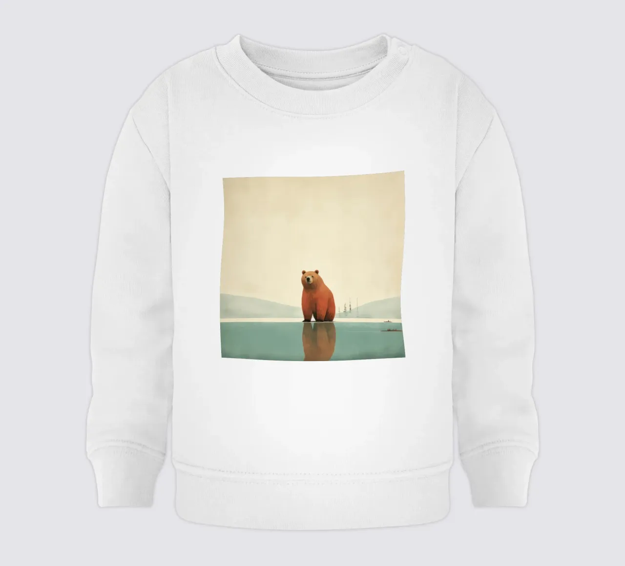 Orso Grizzly minimo 2 felpa neonato da Minimal Animal Art