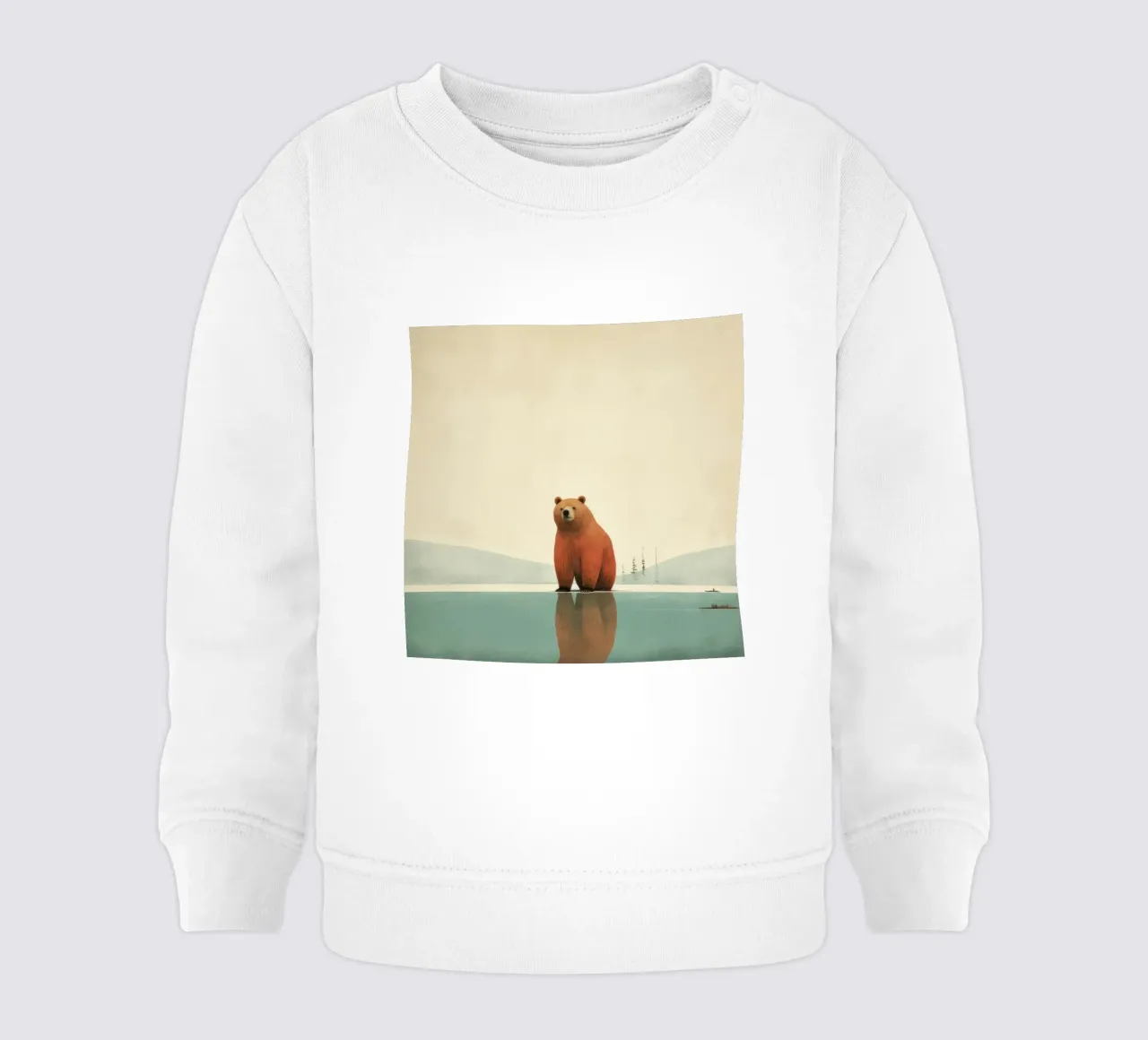 Orso Grizzly minimo 2 felpa neonato da Minimal Animal Art