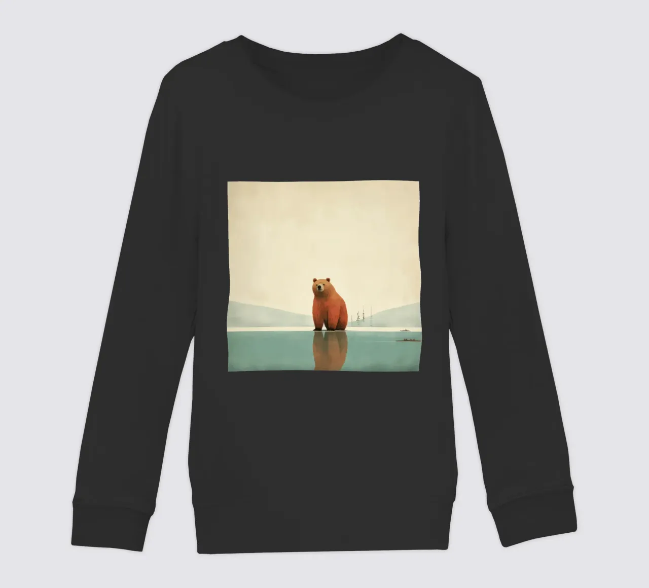 Orso Grizzly minimo 2 felpa bambino da Minimal Animal Art