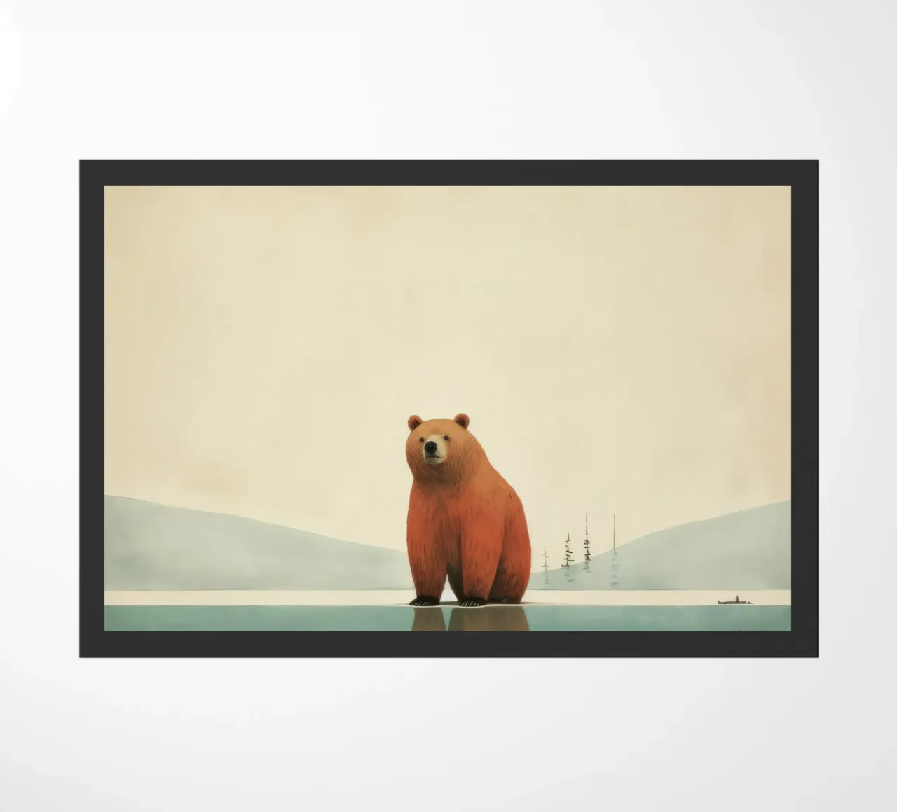 Orso Grizzly minimo 2 zerbino da Minimal Animal Art