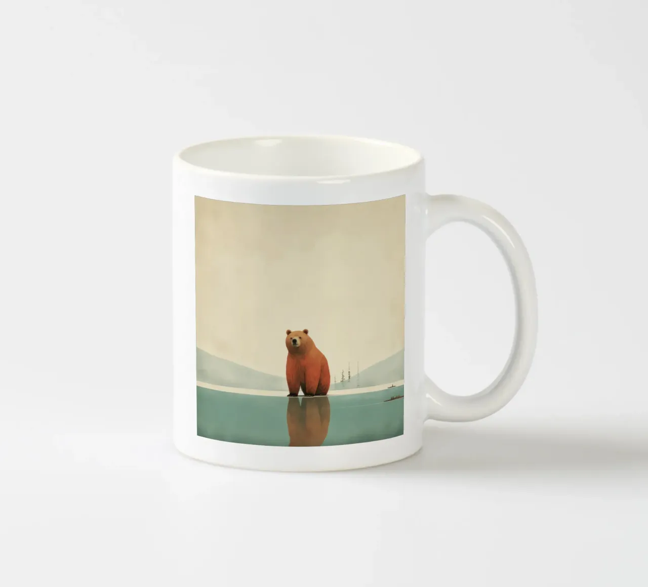 Orso Grizzly minimo 2 tazza in ceramica da Minimal Animal Art