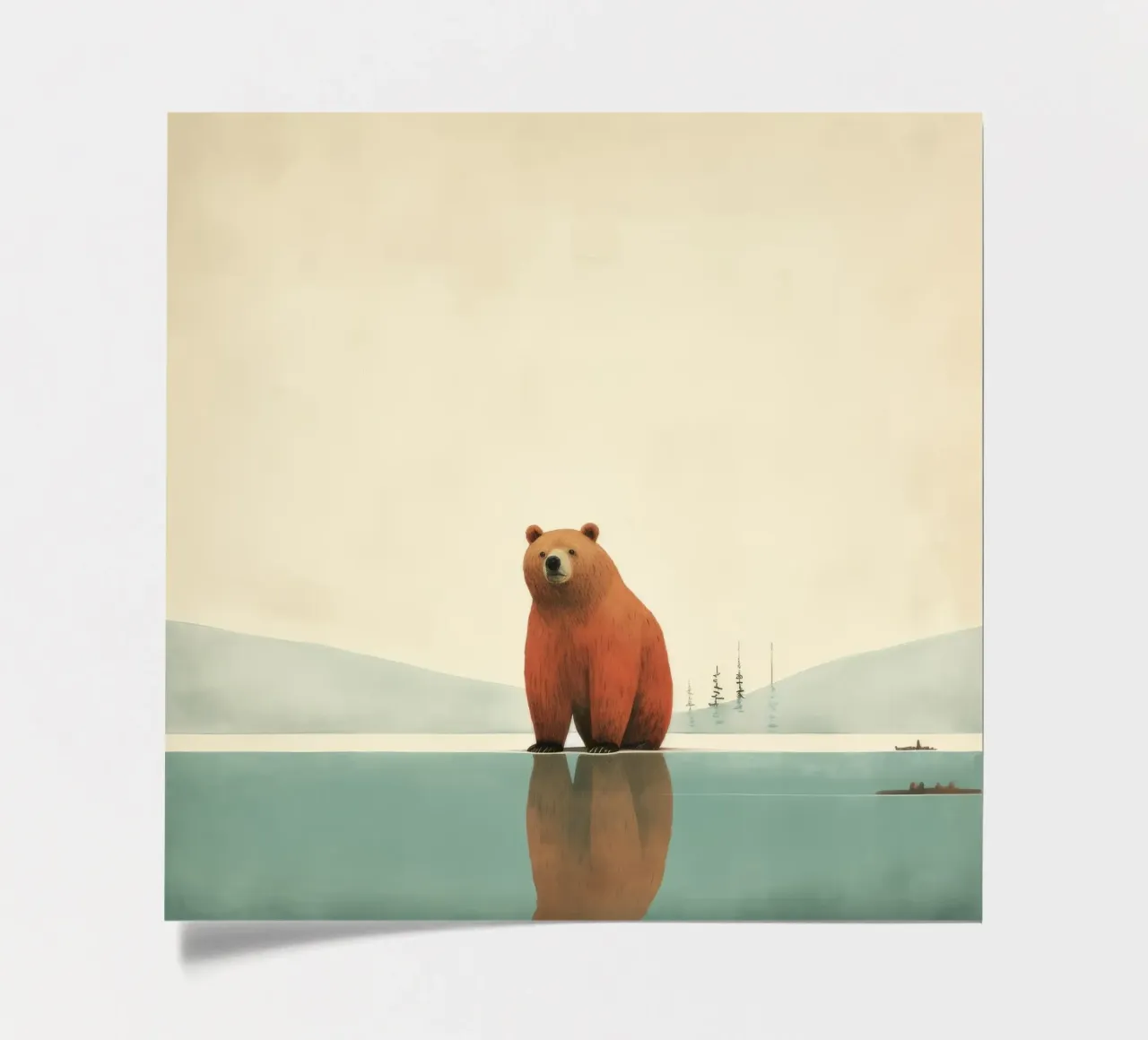 Orso Grizzly minimo 2 foglio adesivo da Minimal Animal Art
