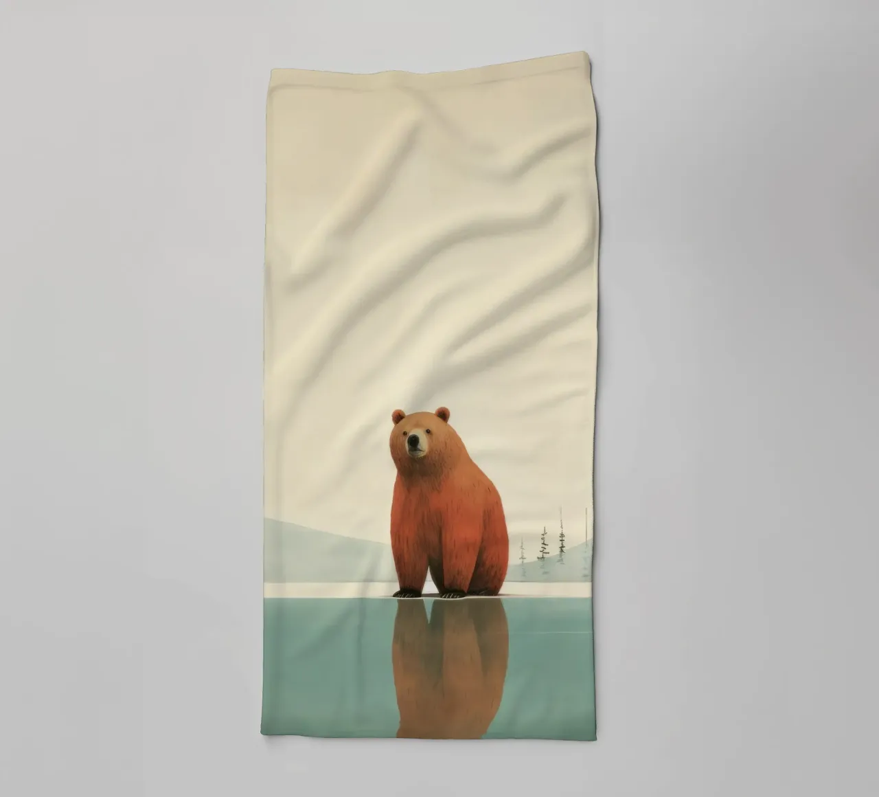 Orso Grizzly minimo 2 asciugamano da bagno da Minimal Animal Art