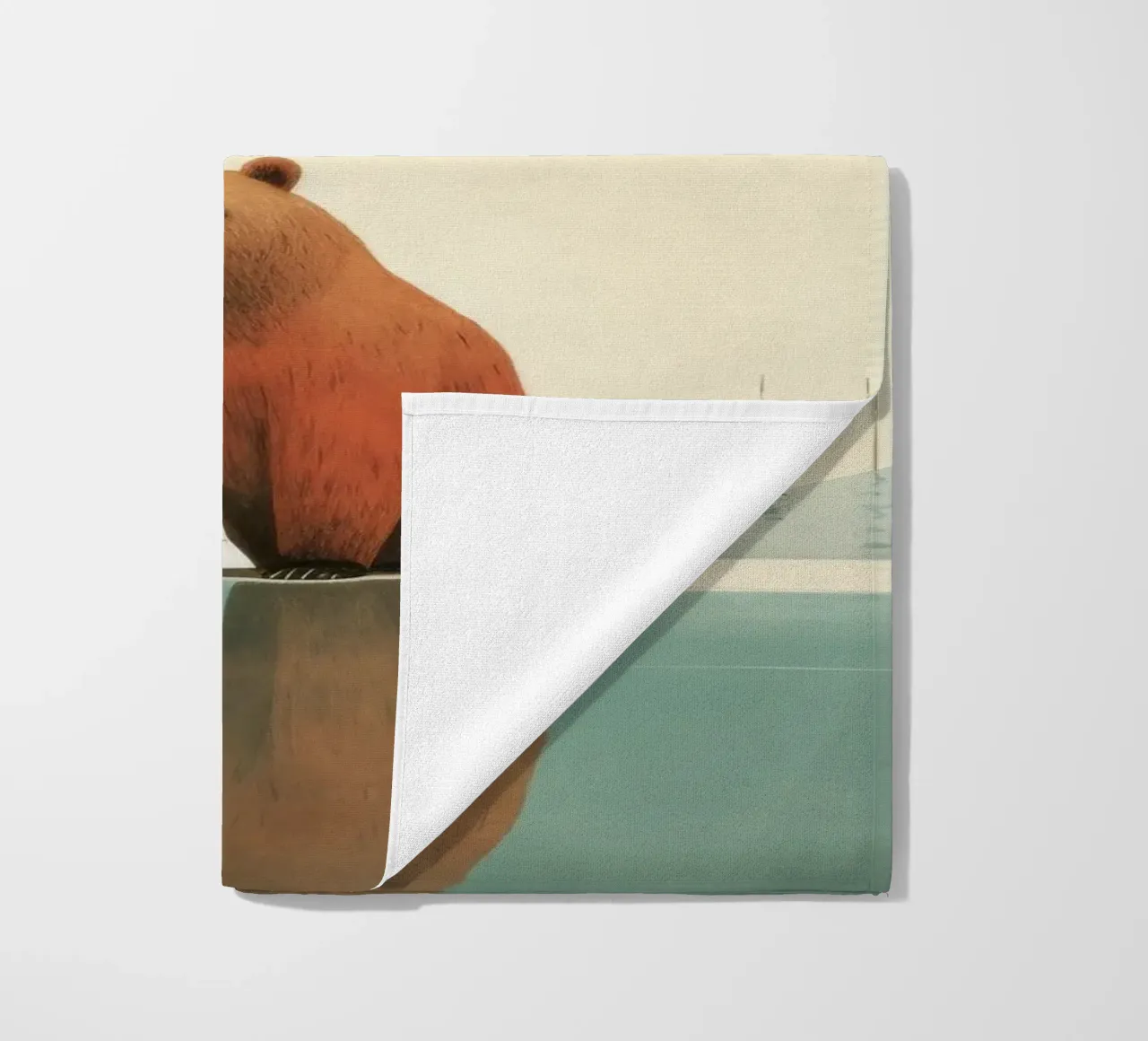 Orso Grizzly minimo 2 telo mare da Minimal Animal Art