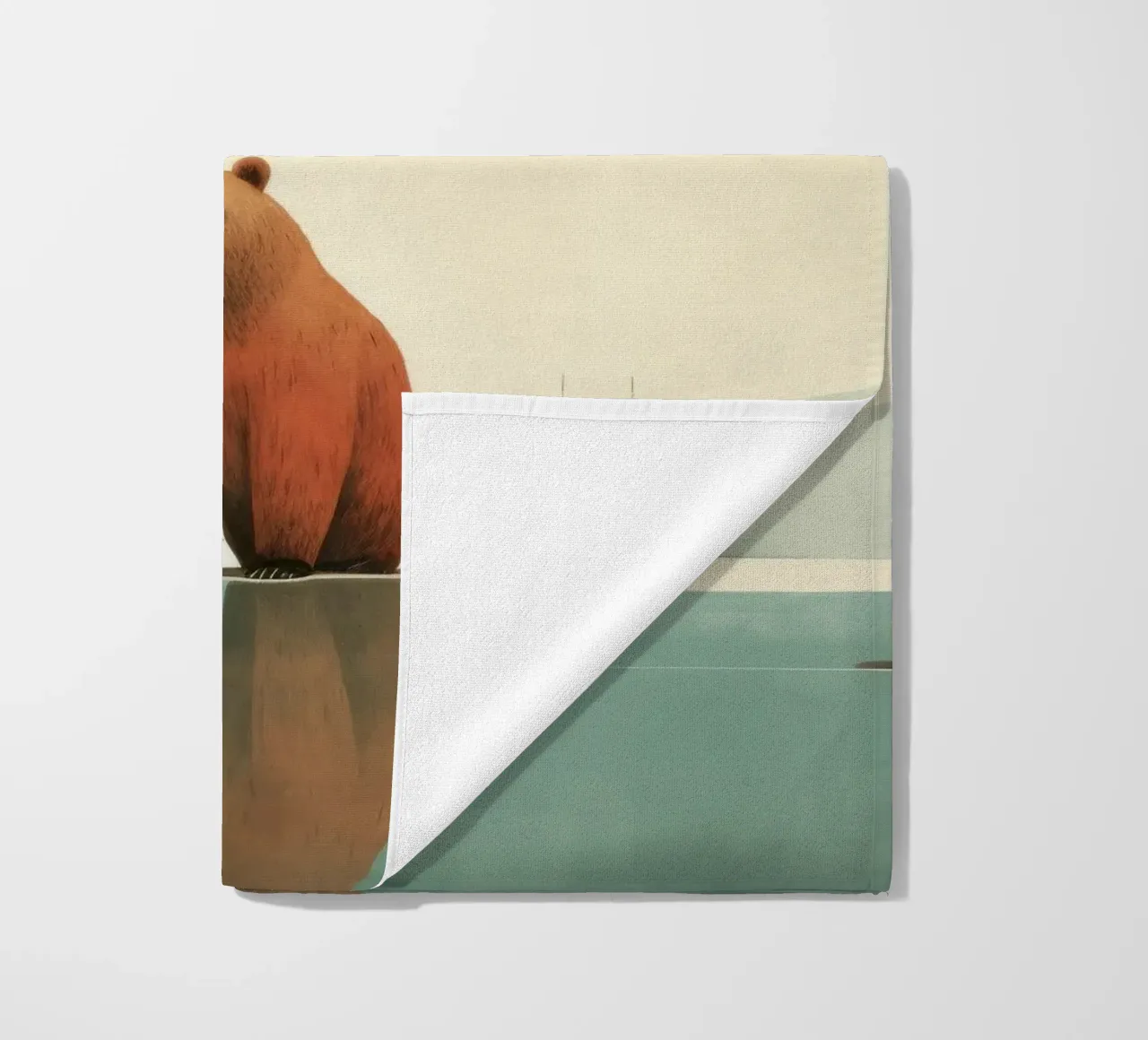 Orso Grizzly minimo 2 telo mare da Minimal Animal Art