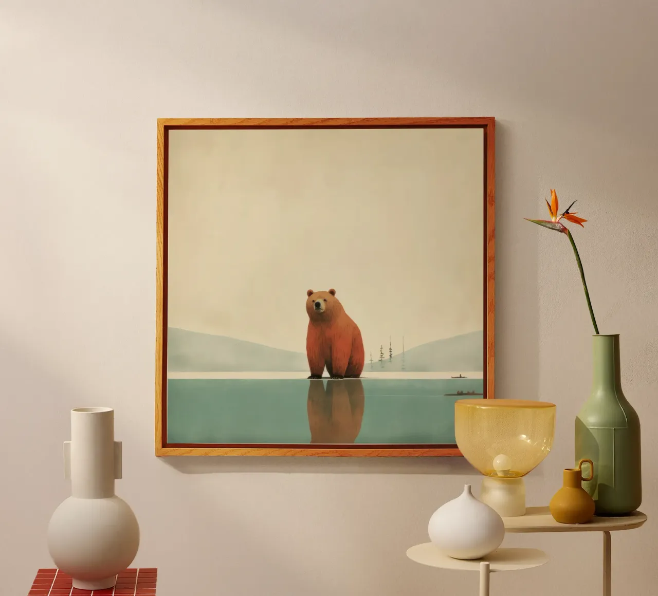 Orso Grizzly minimo 2 plexiglass da Minimal Animal Art