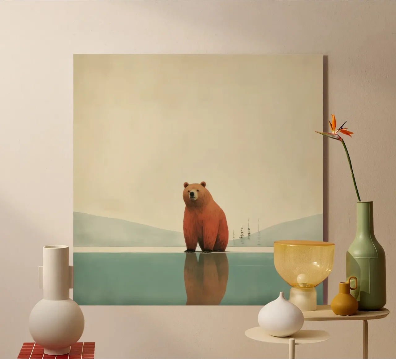 Orso Grizzly minimo 2 plexiglass da Minimal Animal Art