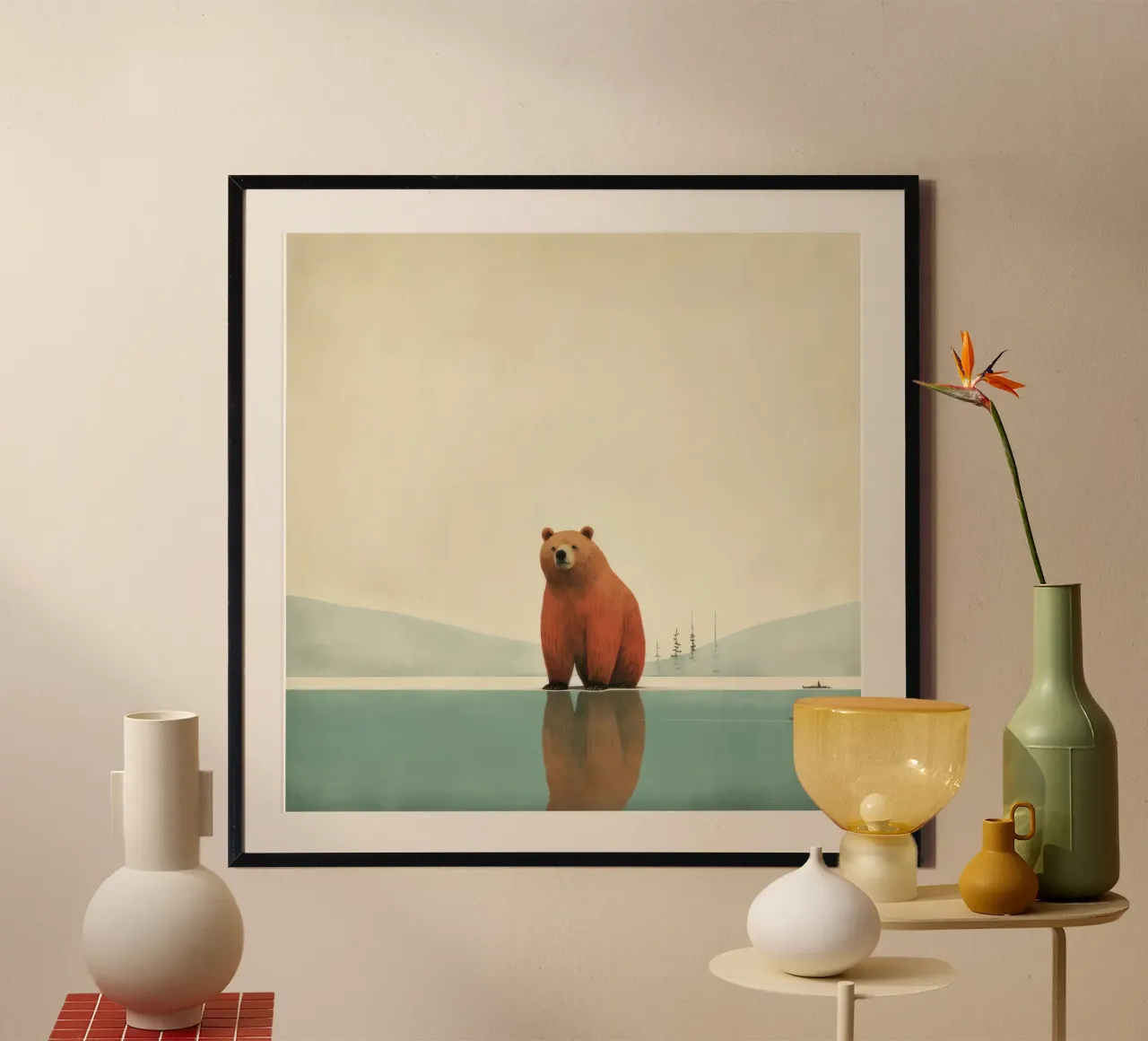 Orso Grizzly minimo 2 carta hahnemühle da Minimal Animal Art