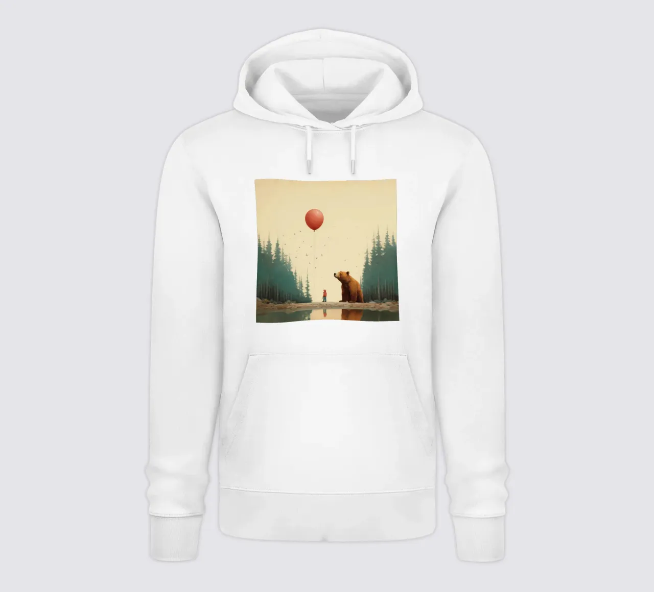 Orso Grizzly minimo 3 felpa con cappuccio da Minimal Animal Art