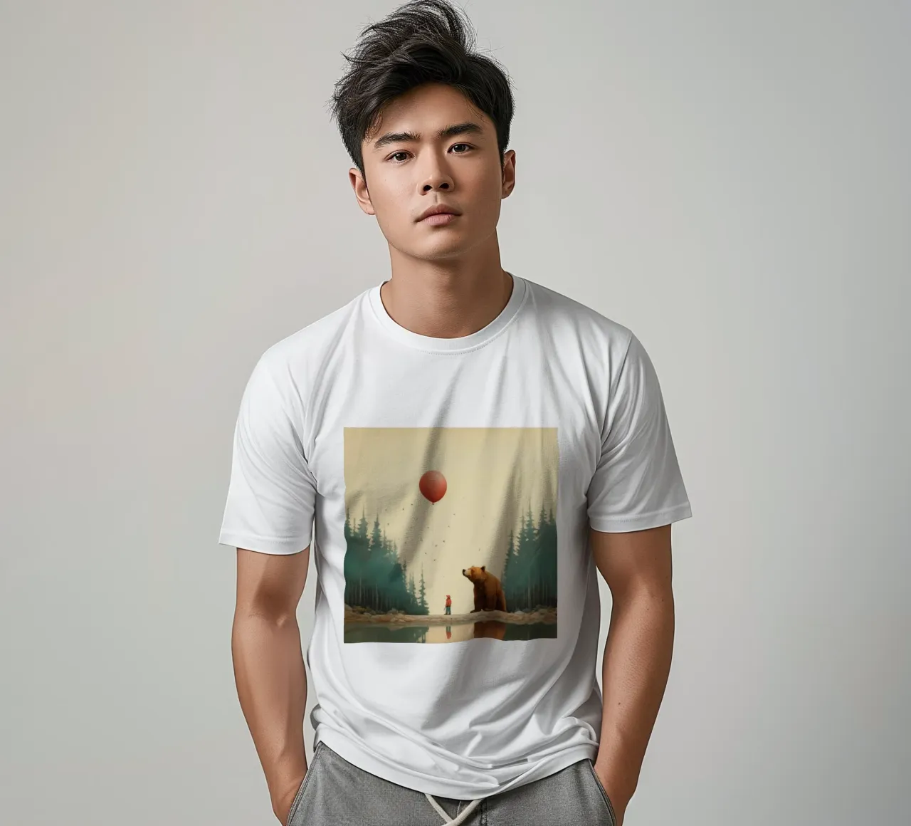 Orso Grizzly minimo 3 t-shirt da Minimal Animal Art