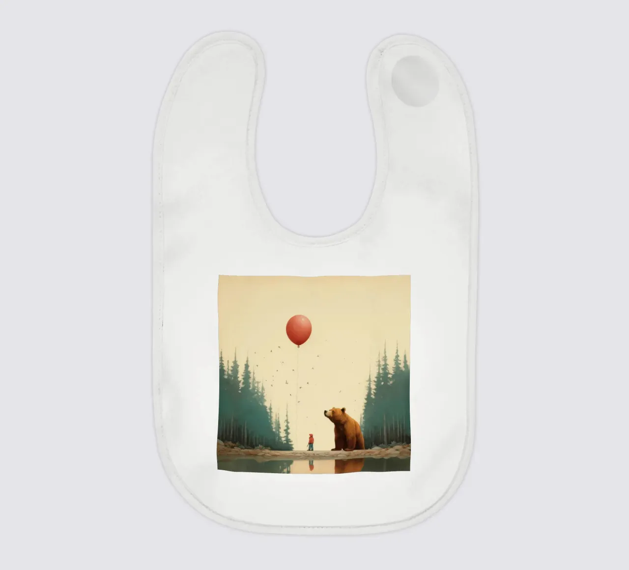 Orso Grizzly minimo 3 bavaglino da Minimal Animal Art