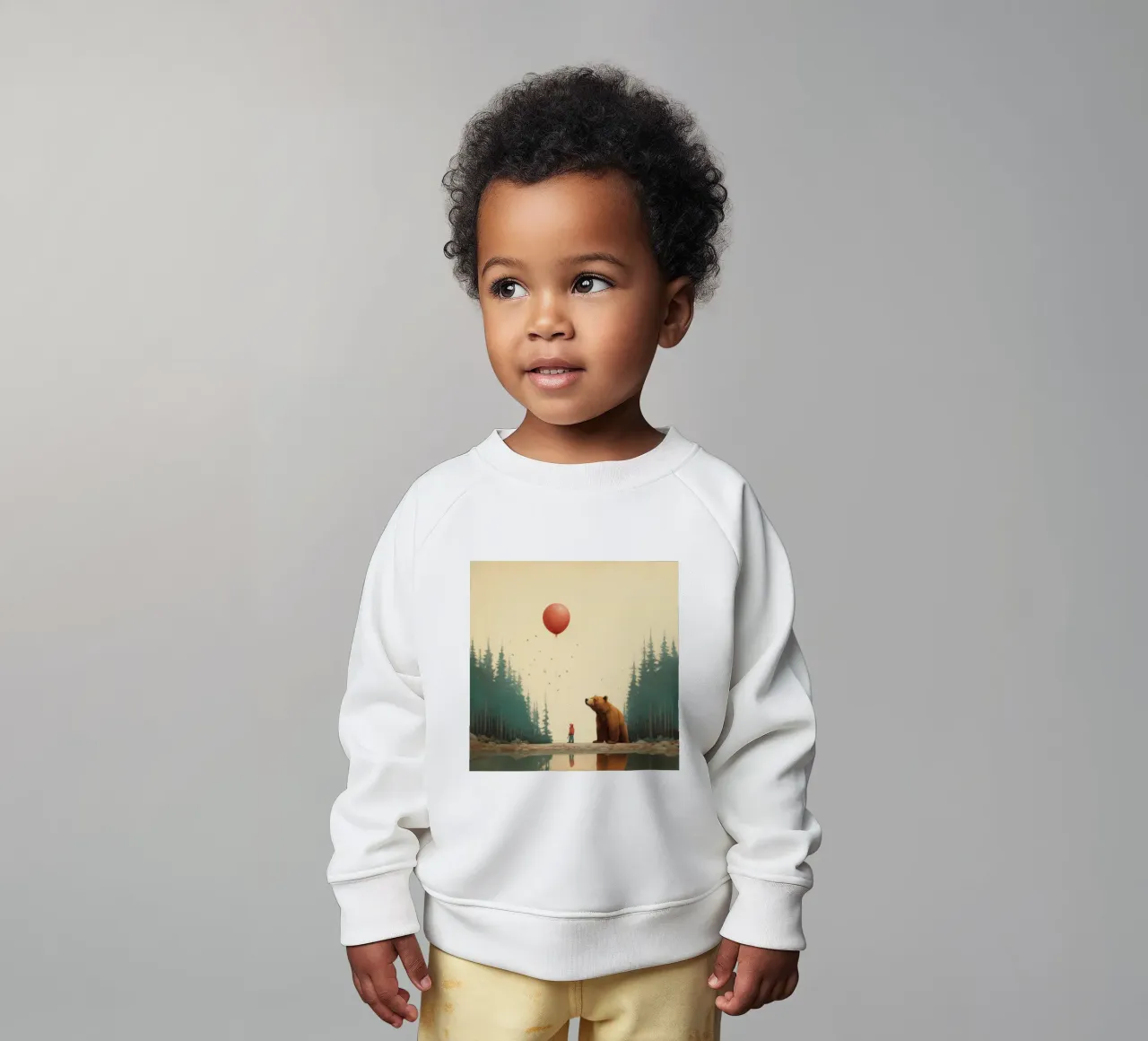 Orso Grizzly minimo 3 felpa neonato da Minimal Animal Art