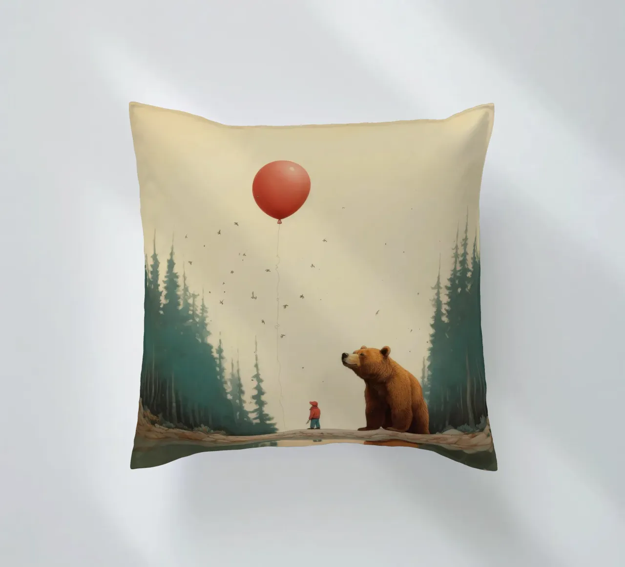 Orso Grizzly minimo 3 cuscino da Minimal Animal Art