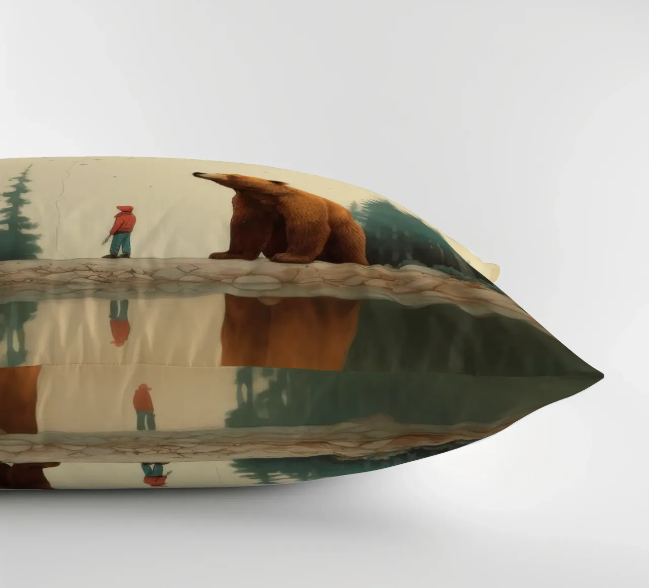 Orso Grizzly minimo 3 cuscino da Minimal Animal Art