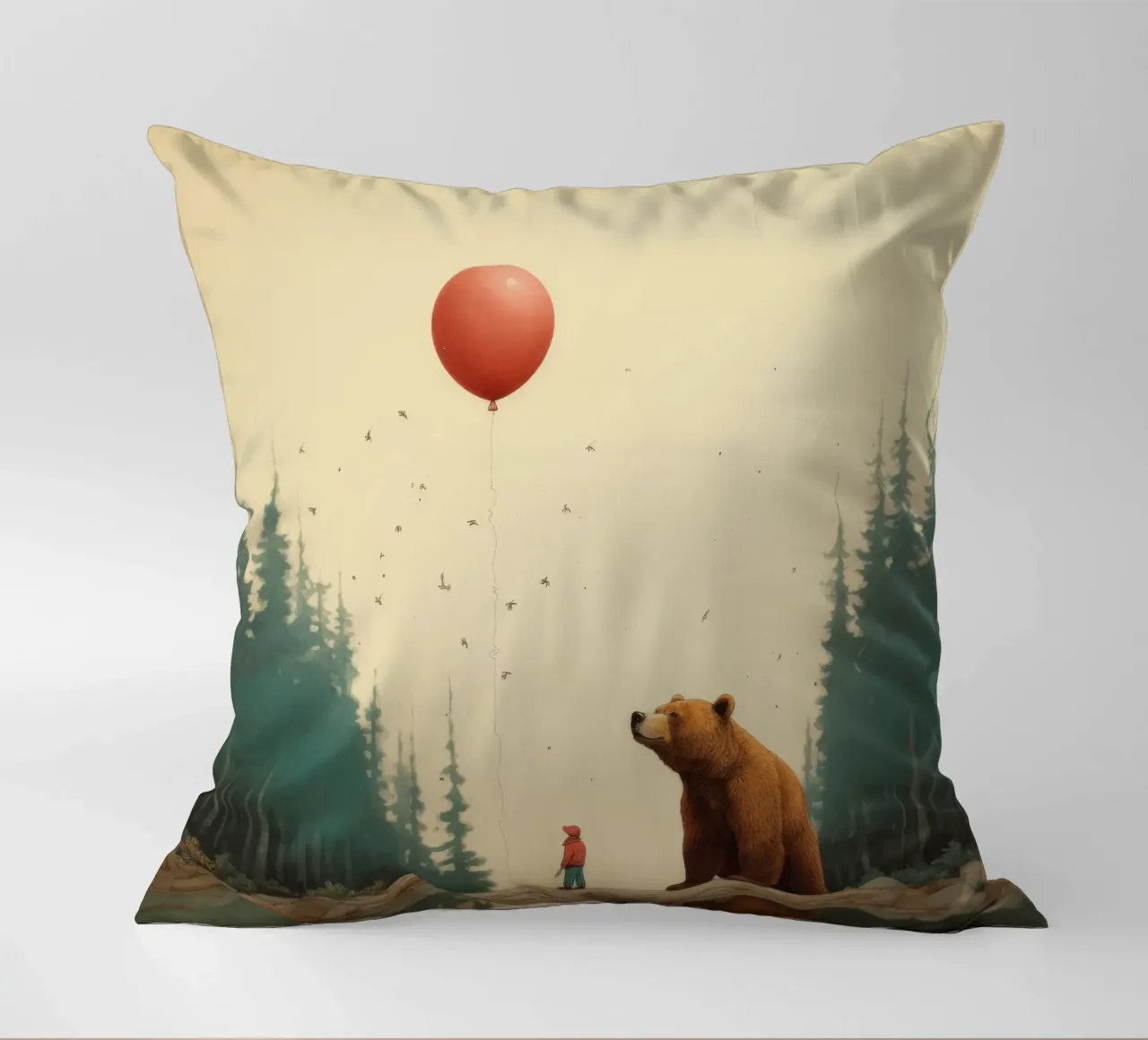 Orso Grizzly minimo 3 cuscino da Minimal Animal Art