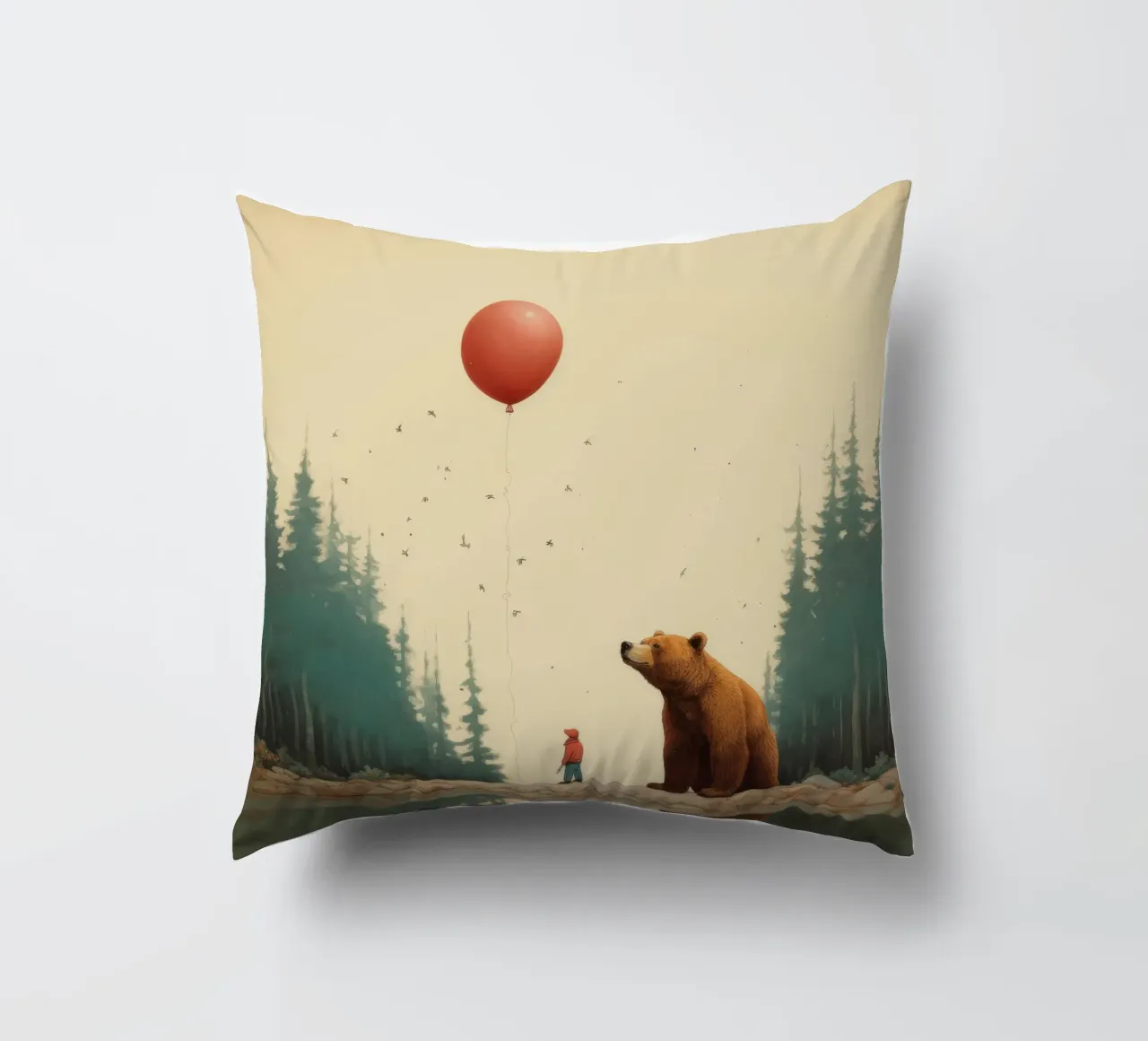 Orso Grizzly minimo 3 cuscino da Minimal Animal Art