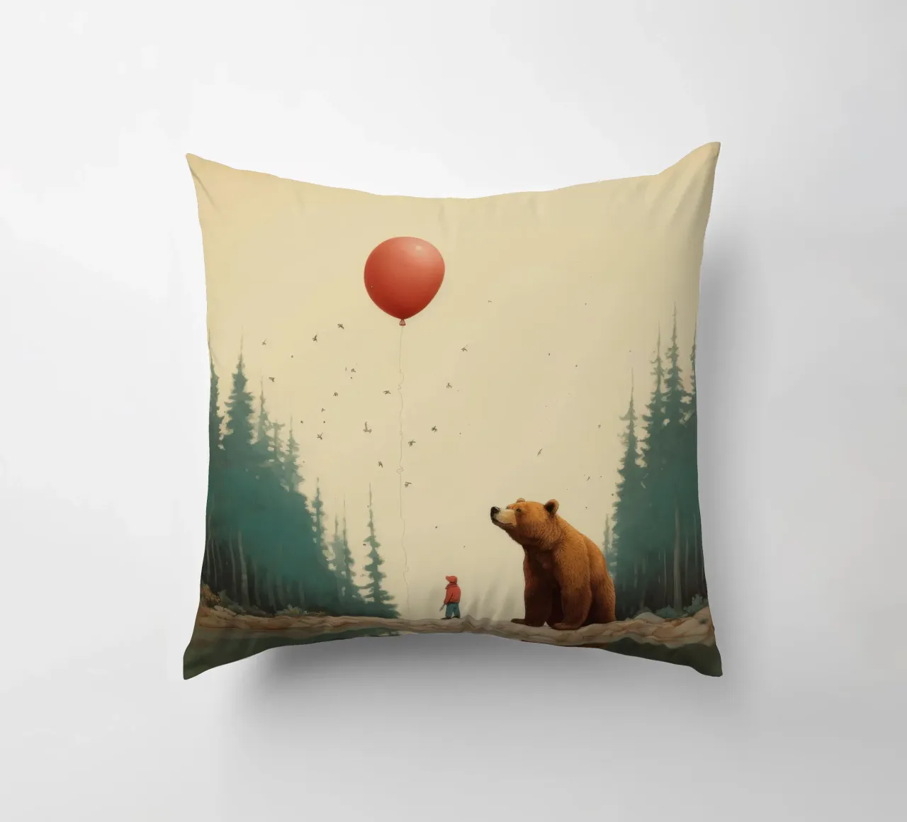 Orso Grizzly minimo 3 cuscino da Minimal Animal Art