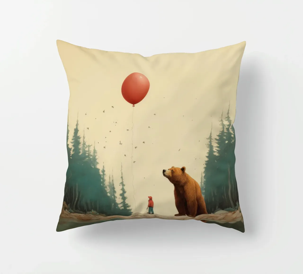 Orso Grizzly minimo 3 cuscino da Minimal Animal Art