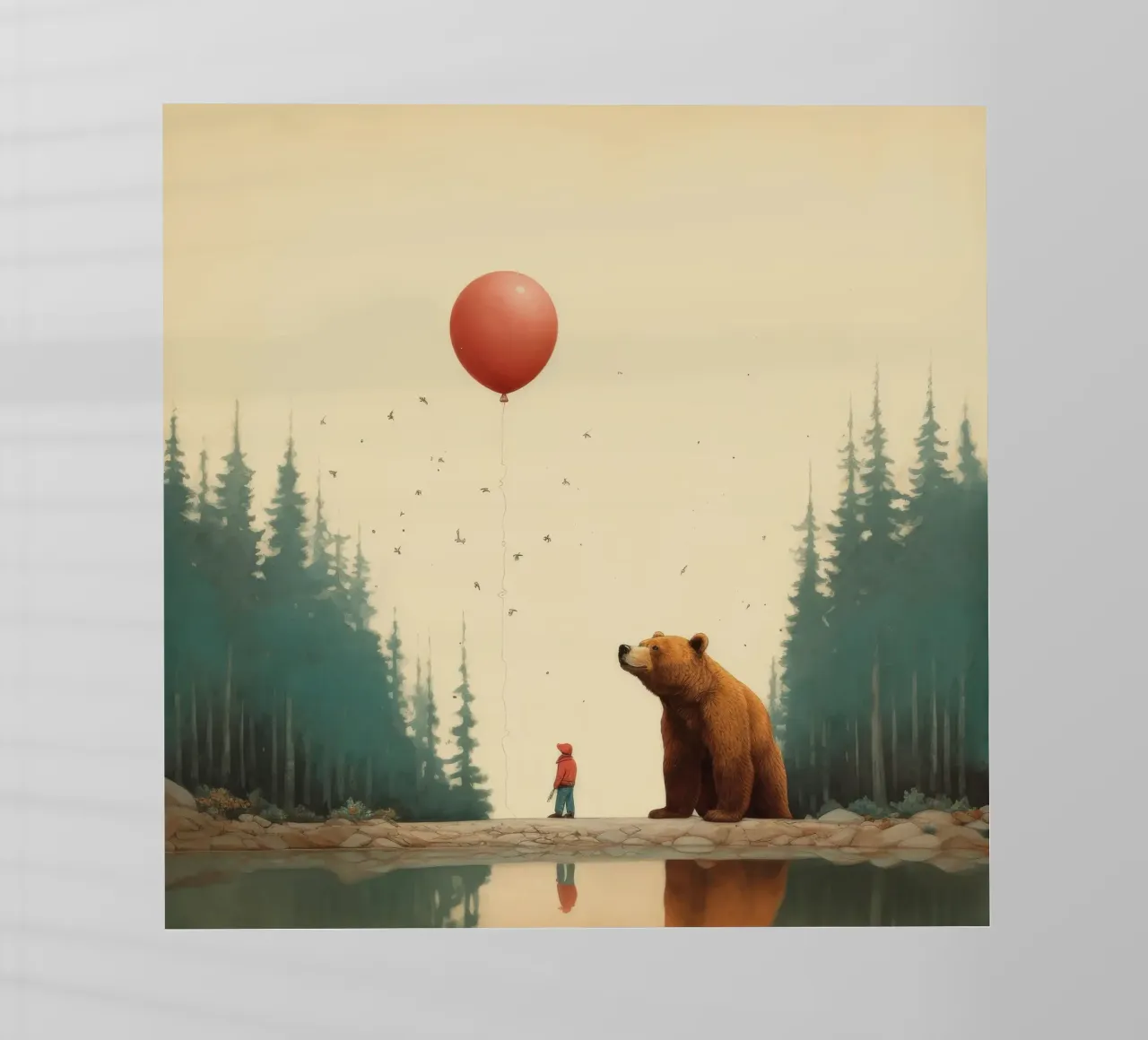 Orso Grizzly minimo 3 pellicola backlit da Minimal Animal Art