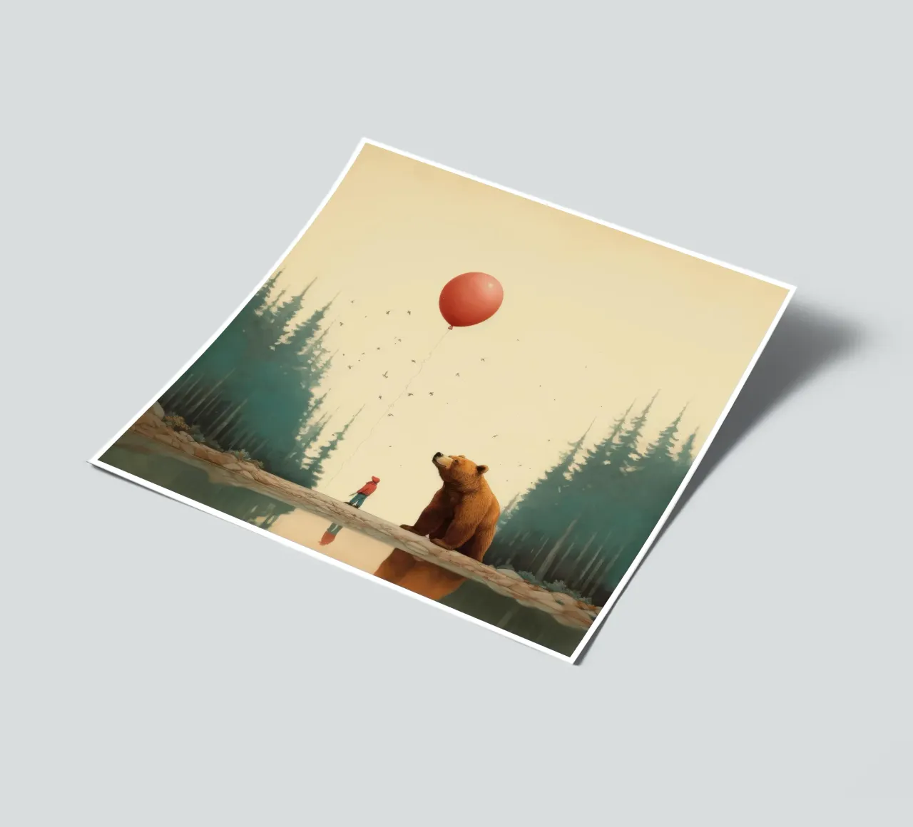 Orso Grizzly minimo 3 foglio adesivo da Minimal Animal Art