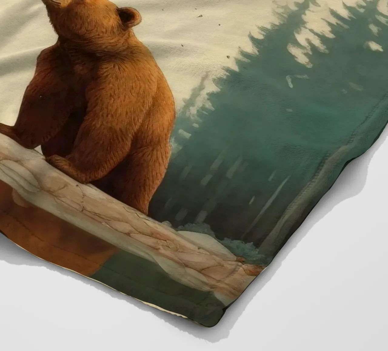 Orso Grizzly minimo 3 coperta in pile da Minimal Animal Art