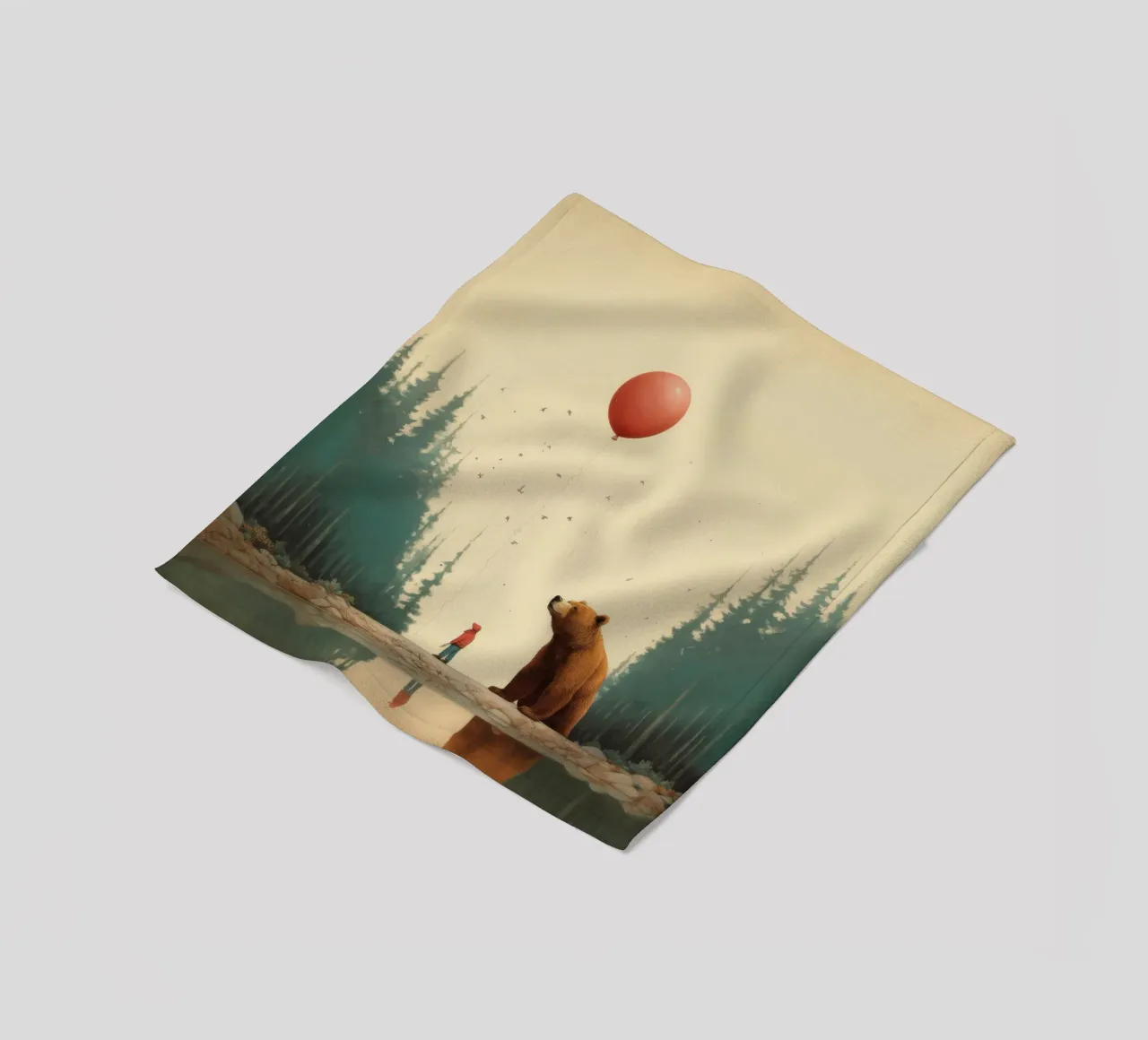 Orso Grizzly minimo 3 coperta in pile da Minimal Animal Art