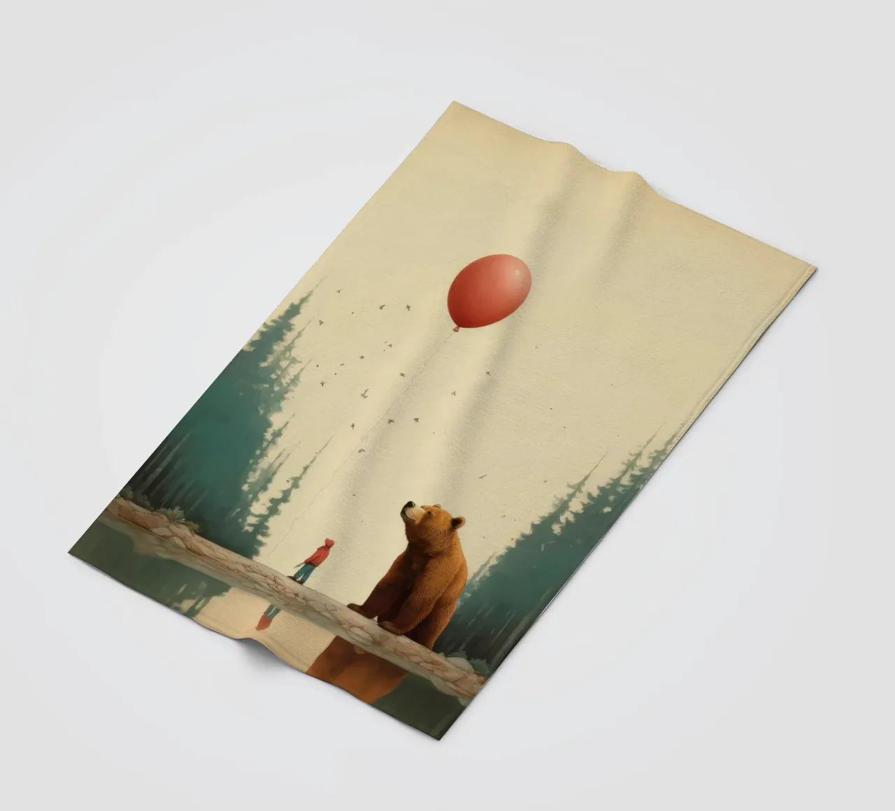 Orso Grizzly minimo 3 coperta in pile da Minimal Animal Art