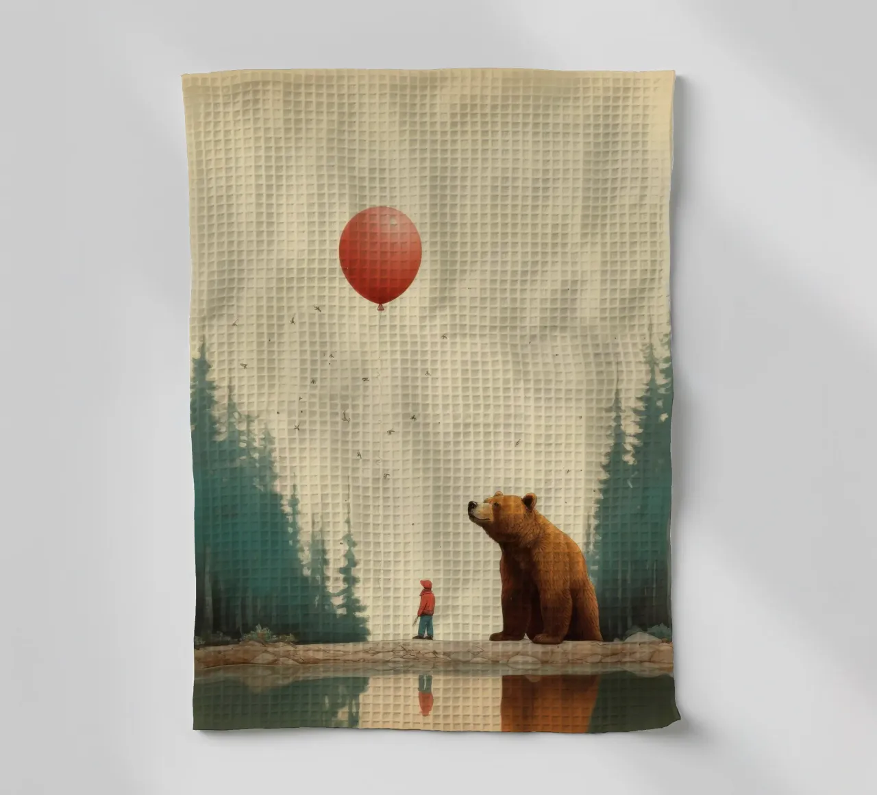 Orso Grizzly minimo 3 canovaccio da cucina da Minimal Animal Art