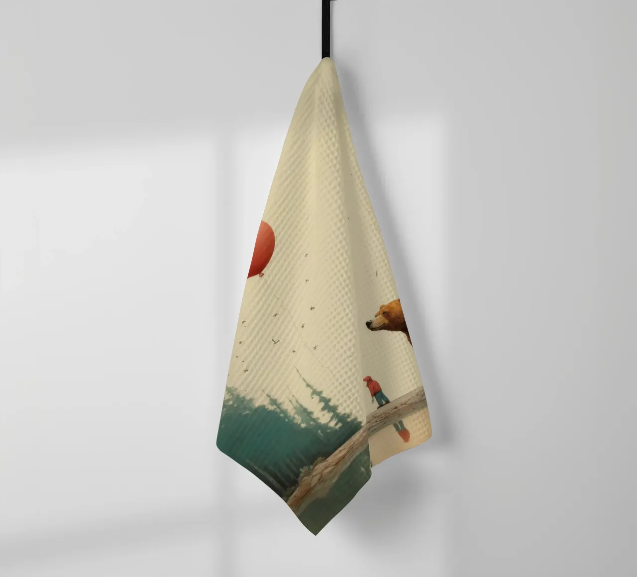 Orso Grizzly minimo 3 canovaccio da cucina da Minimal Animal Art