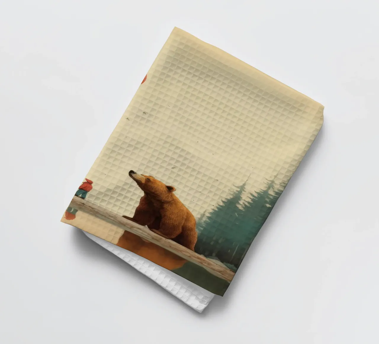 Orso Grizzly minimo 3 canovaccio da cucina da Minimal Animal Art