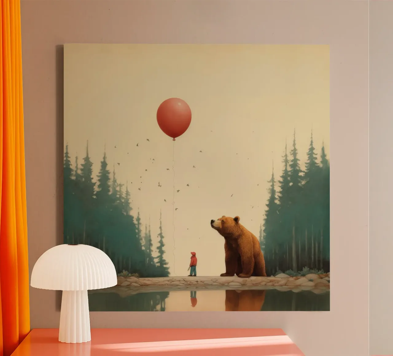 Orso Grizzly minimo 3 tela da Minimal Animal Art