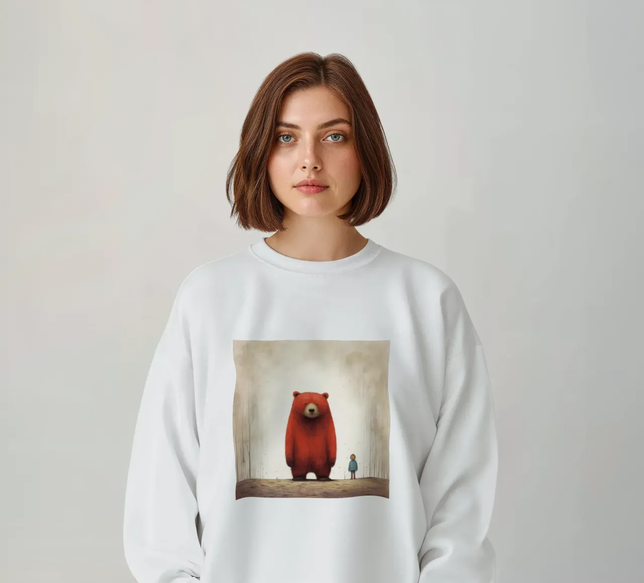 Minimaler Grizzlybär 4 Sweatshirt von Minimal Animal Art