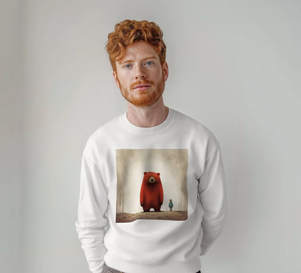 Orso Grizzly minimo 4 felpa da Minimal Animal Art