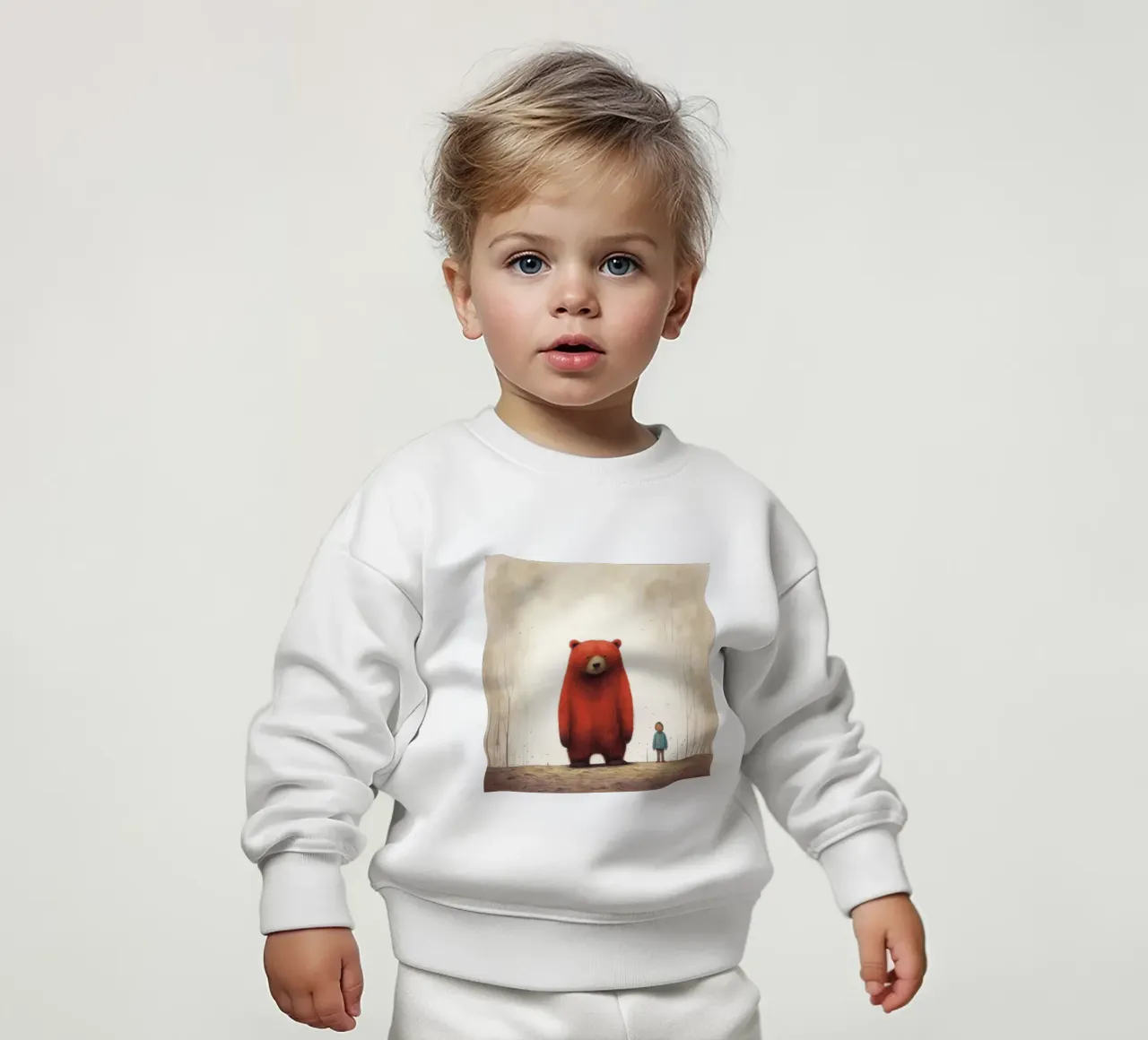 Orso Grizzly minimo 4 felpa neonato da Minimal Animal Art