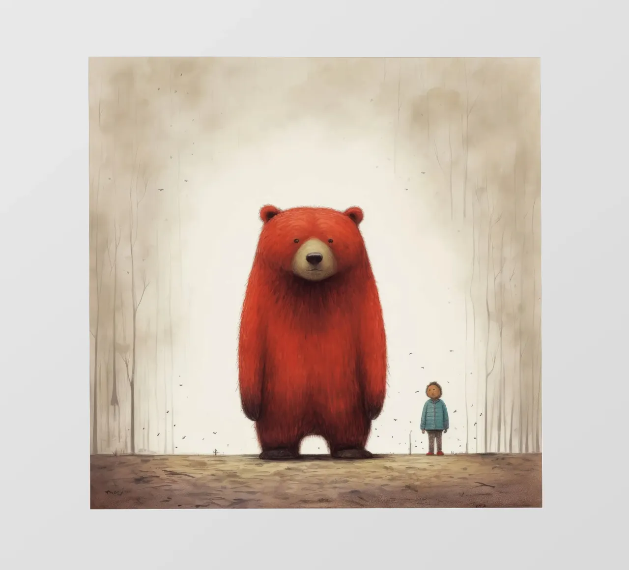 Orso Grizzly minimo 4 pellicola backlit da Minimal Animal Art