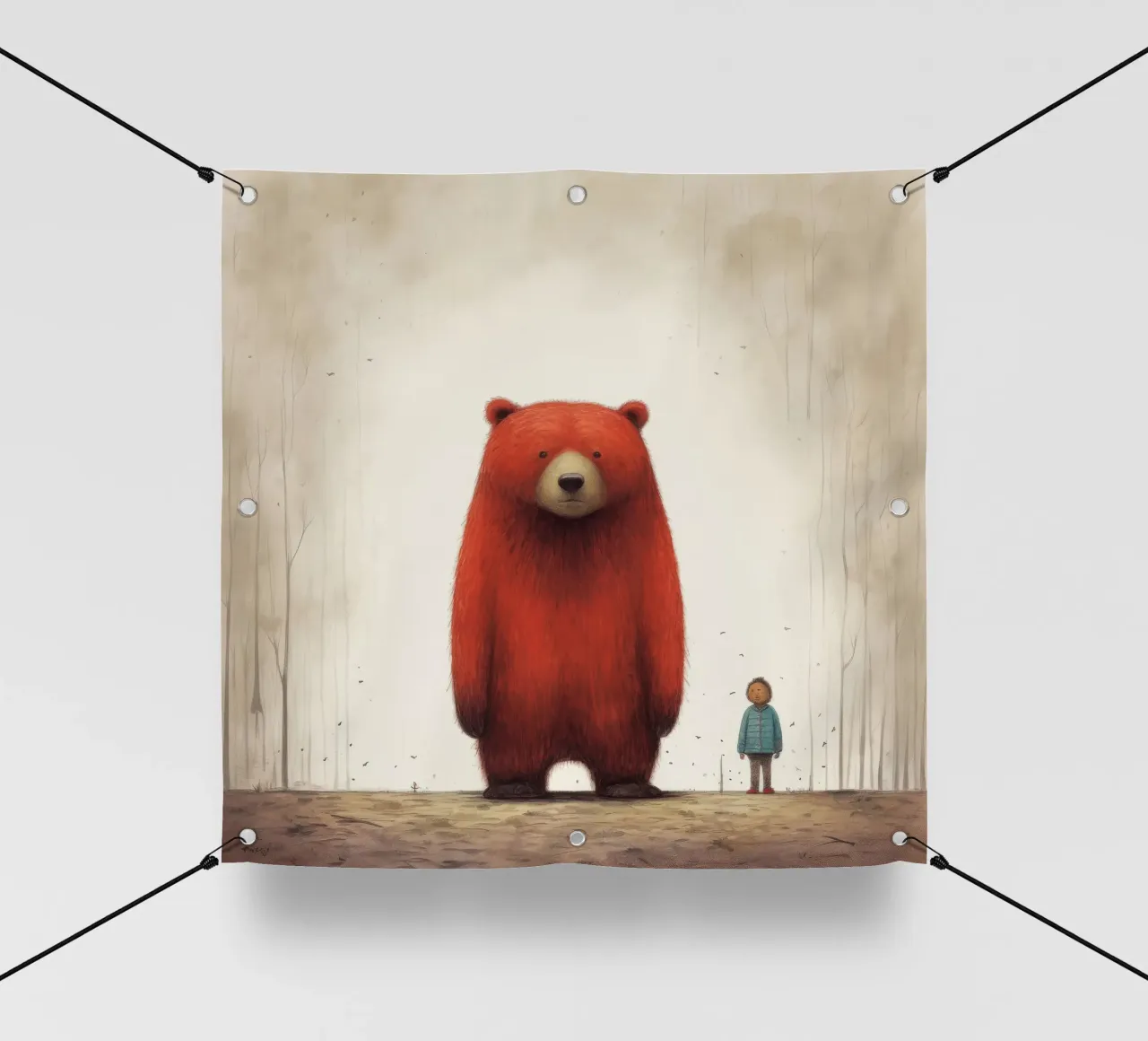 Orso Grizzly minimo 4 telo in pvc da Minimal Animal Art