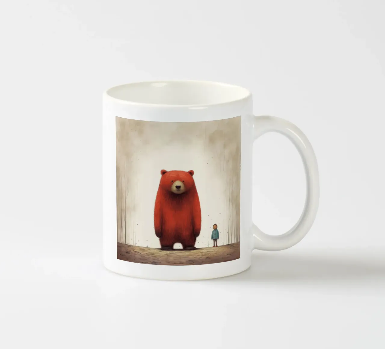 Orso Grizzly minimo 4 tazza in ceramica da Minimal Animal Art