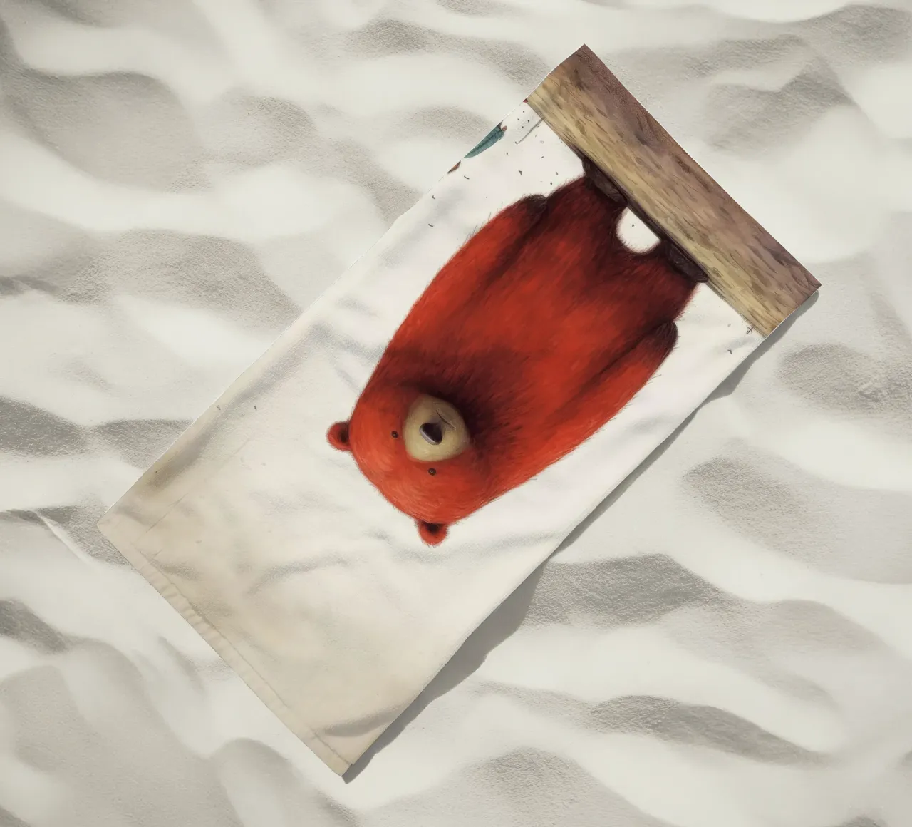 Orso Grizzly minimo 4 telo mare da Minimal Animal Art