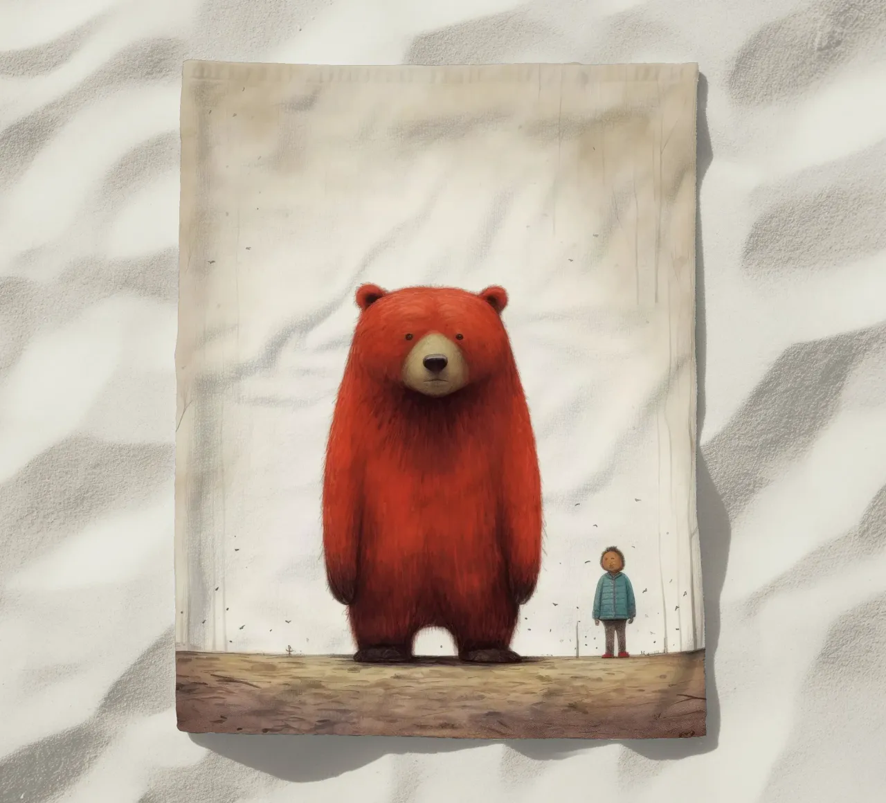 Orso Grizzly minimo 4 telo mare da Minimal Animal Art