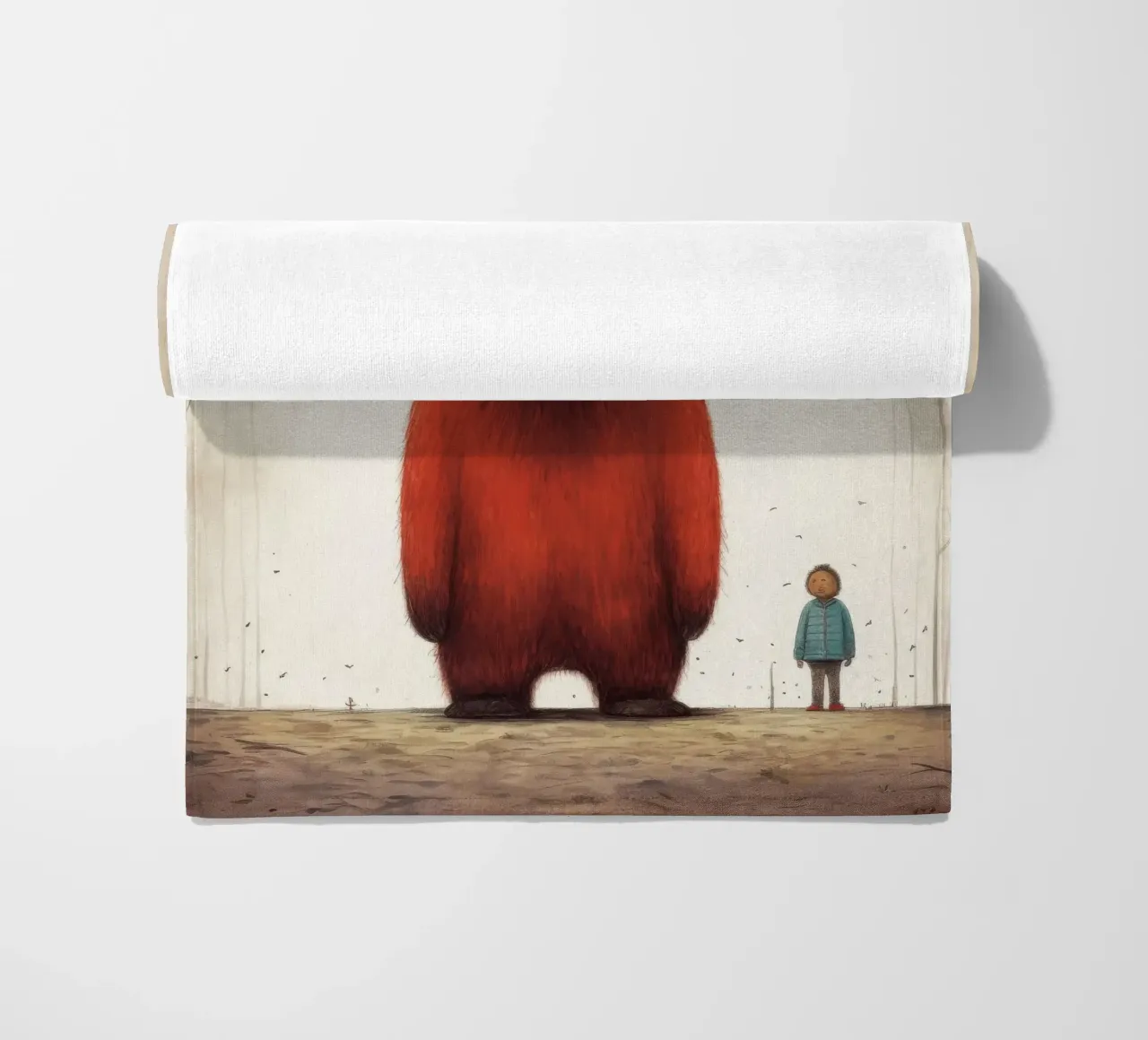 Orso Grizzly minimo 4 telo mare da Minimal Animal Art