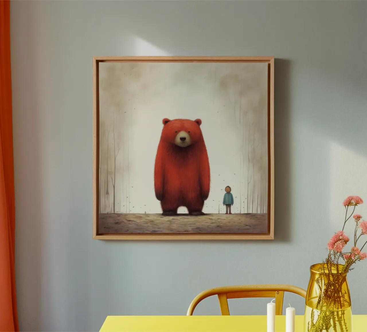 Orso Grizzly minimo 4 tela da Minimal Animal Art